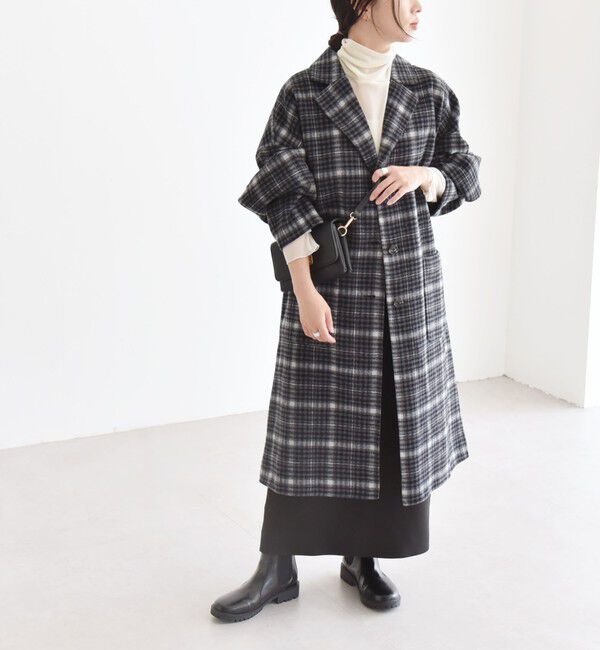 quaranciel「quaranciel: リバー チェスター ロング コート」|チェスターコート|チャコールグレー