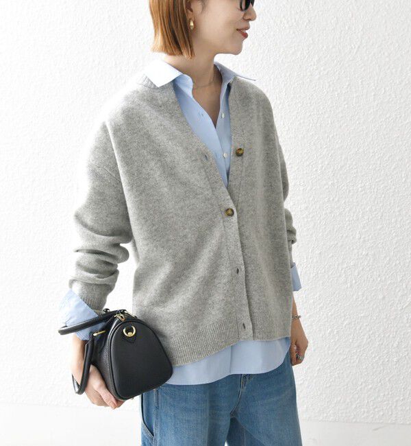 SHIPS any「SHIPS any:〈手洗い可能〉AQUA カシミヤ ミックス スキッパー カーディガン」|カーディガン|