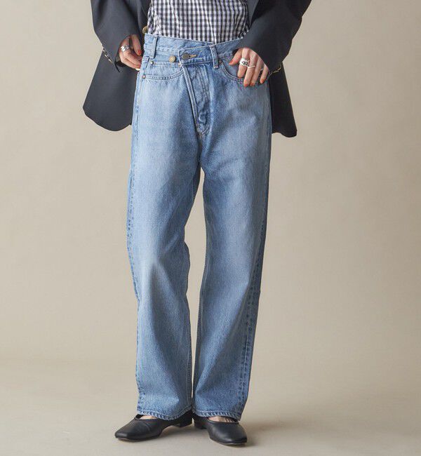 SHIPS for women「SHIPS NINE CASE:〈手洗い可能〉フロント スラント デニム」|デニム|ライトブルー