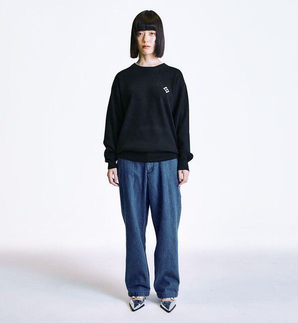 SHIPS「City Ambient Products:〈手洗い可能〉コンパクトリブ ワンポイント ロゴ ニット」|ニット・セーター|