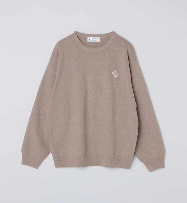 SHIPS「City Ambient Products:〈手洗い可能〉コンパクトリブ ワンポイント ロゴ ニット」|ニット・セーター|ベージュ