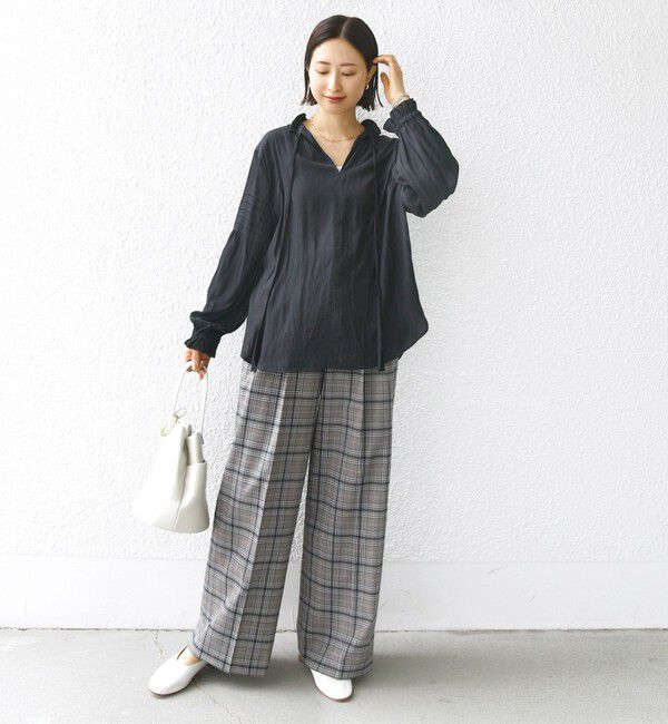 SHIPS for women「〈手洗い可能〉割繊 前後 2WAY 袖タック デザイン ブラウス」|シャツ・ブラウス|