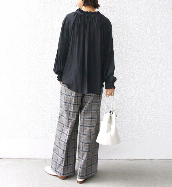 SHIPS for women「〈手洗い可能〉割繊 前後 2WAY 袖タック デザイン ブラウス」|シャツ・ブラウス|