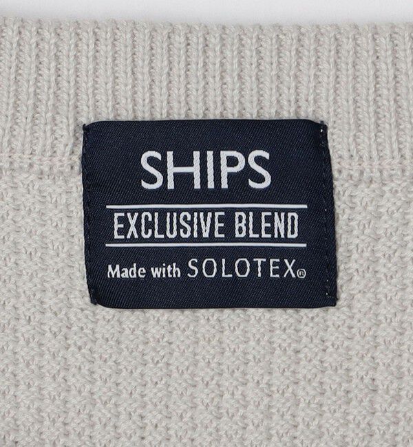 SHIPS「SHIPS:〈洗濯機可能〉SOLOTEX(R) コットン ピケ クルーネック ニット」|ニット・セーター|