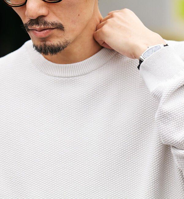 SHIPS「SHIPS:〈洗濯機可能〉SOLOTEX(R) コットン ピケ クルーネック ニット」|ニット・セーター|