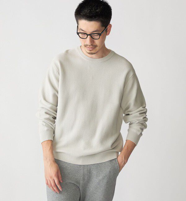 SHIPS「SHIPS:〈洗濯機可能〉SOLOTEX(R) コットン ピケ クルーネック ニット」|ニット・セーター|