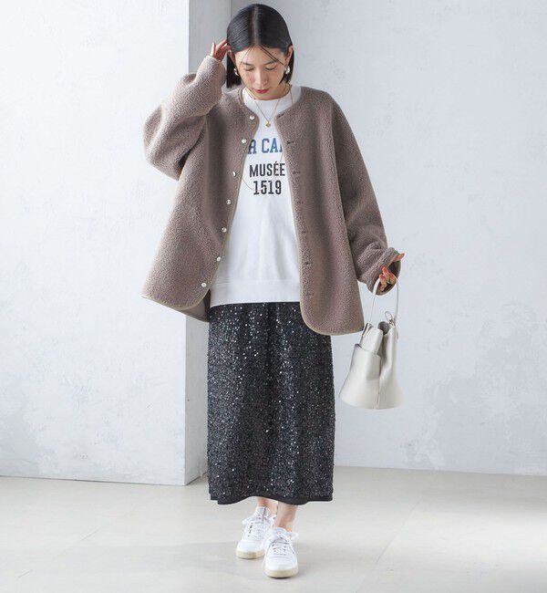 SHIPS for women「〈手洗い可能〉リバーシブル ボア &times; フリース ブルゾン」|ブルゾン・スタジャン|