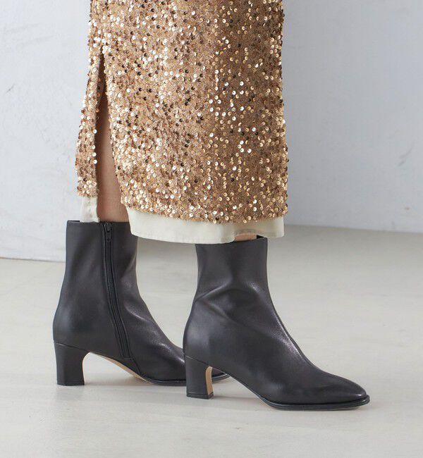 SHIPS for women「ラム レザー ストレッチ ショート ブーツ」|ショートブーツ|