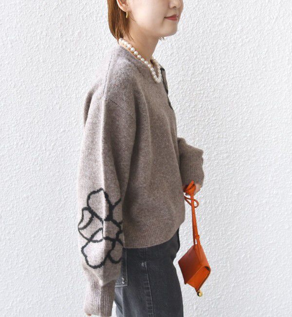 SHIPS for women「【WEB限定】〈手洗い可能〉ジャカード フラワー ニット プルオーバー」|ニット・セーター|