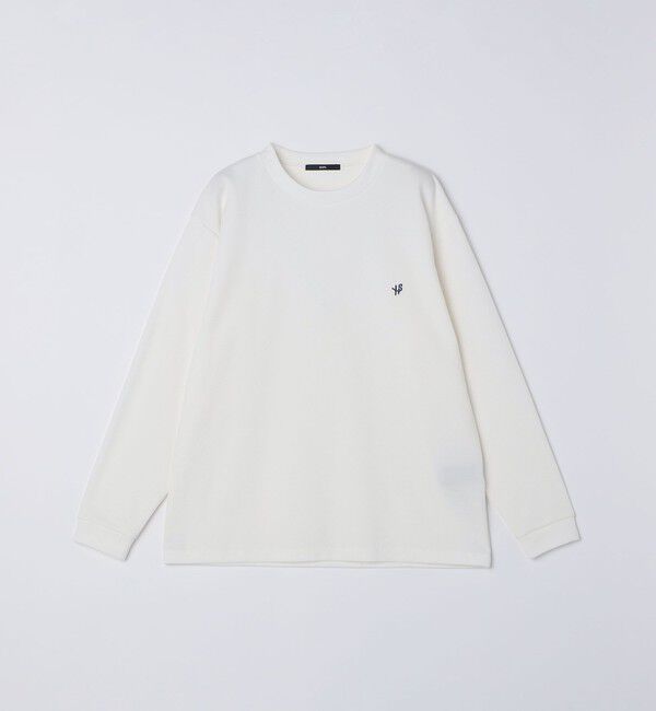 SHIPS「【WEB限定】SHIPS:〈抗菌・防臭〉ワンポイント ロゴ バーズアイ クルーネック 長袖 Tシャツ」|Tシャツ・カットソー|