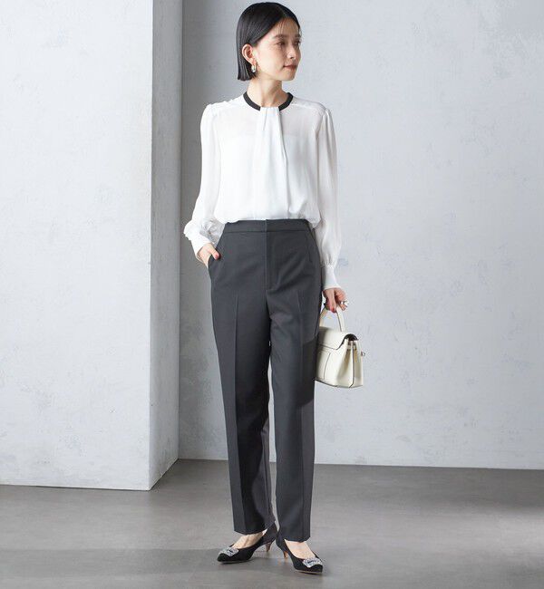 SHIPS for women「troisiemeCHACO:〈洗濯機可能〉ロング タイ ブラウス（セレモニー対応可）」|シャツ・ブラウス|