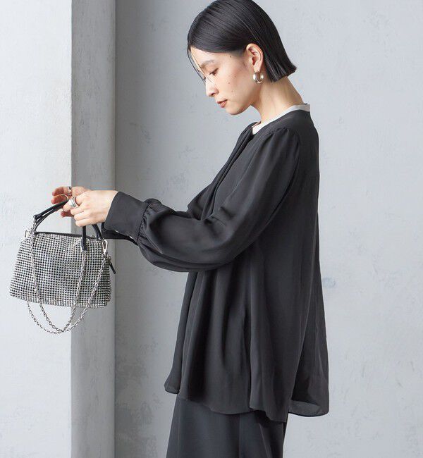 SHIPS for women「troisiemeCHACO:〈洗濯機可能〉ロング タイ ブラウス（セレモニー対応可）」|シャツ・ブラウス|