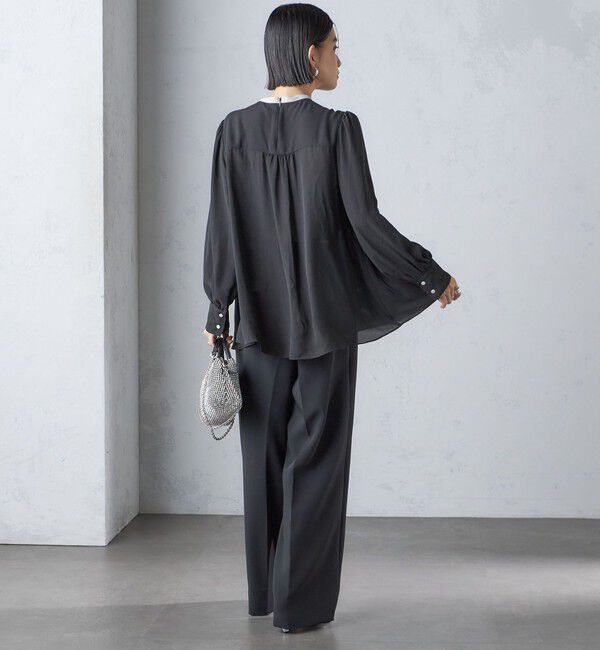 SHIPS for women「troisiemeCHACO:〈洗濯機可能〉ロング タイ ブラウス（セレモニー対応可）」|シャツ・ブラウス|