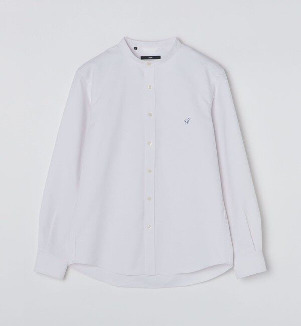 SHIPS「【WEB限定】SHIPS: 防シワ・吸水速乾 Drymix(R) ワンポイントロゴバンドカラーシャツ」|シャツ・ブラウス|