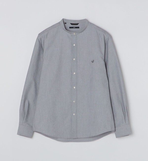 SHIPS「【WEB限定】SHIPS: 防シワ・吸水速乾 Drymix(R) ワンポイントロゴバンドカラーシャツ」|シャツ・ブラウス|