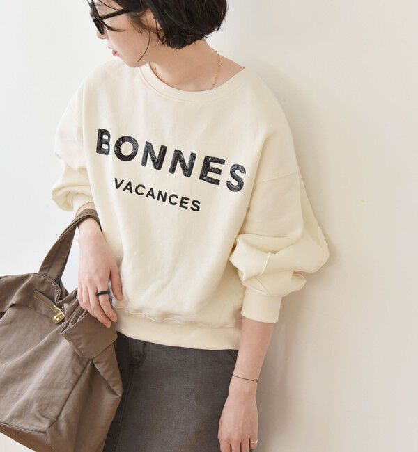 quaranciel「quaranciel:〈手洗い可能〉スパンコール刺繍 ロゴ スウェット」|スウェット・ジャージ|