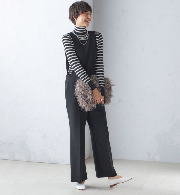 SHIPS for women「〈手洗い可能〉ストレッチ サロペット」|オールインワン|