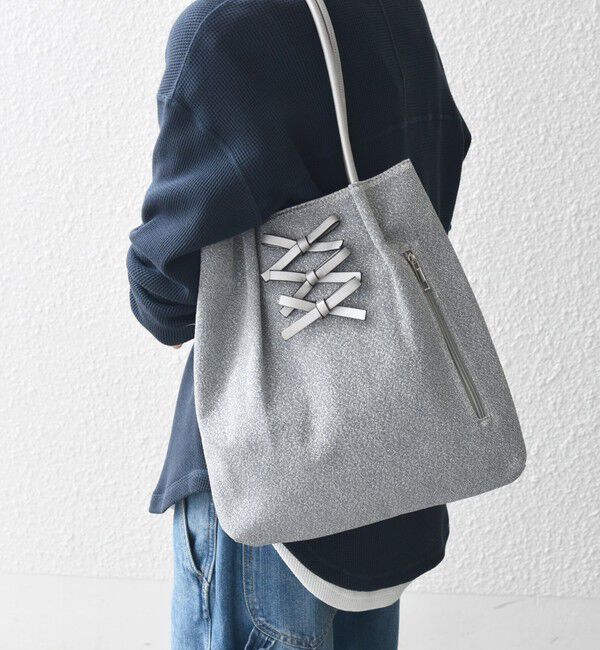 SHIPS any「《追加予約》【WEB限定】SHIPS any: ラメ フロント リボン トートバッグ」|トートバッグ|