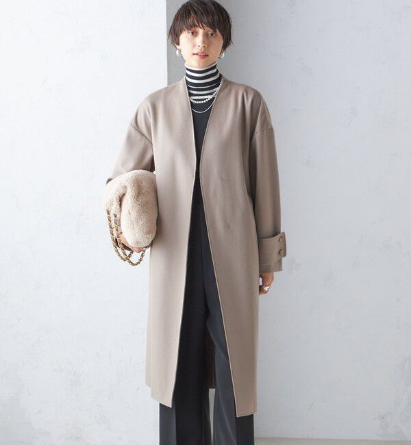 SHIPS for women「MANTECO ノーカラー コート」|ノーカラーコート|