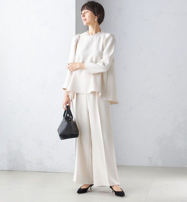 SHIPS for women「troisiemeCHACO:ワイド パンツ（セレモニー対応可）」|スラックス|