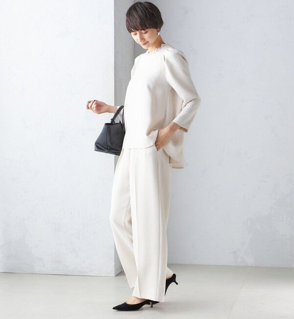 SHIPS for women「troisiemeCHACO:ワイド パンツ（セレモニー対応可）」|スラックス|