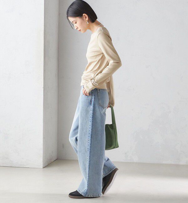 SHIPS for women「〈洗濯機可能〉シャイニー ストレッチ クルーネック カットソー」|Tシャツ・カットソー|