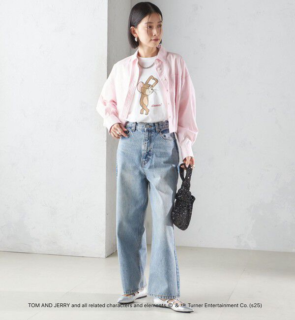 SHIPS for women「〈洗濯機可能〉ピン オックス 刺繍 クロップド シャツ」|シャツ・ブラウス|