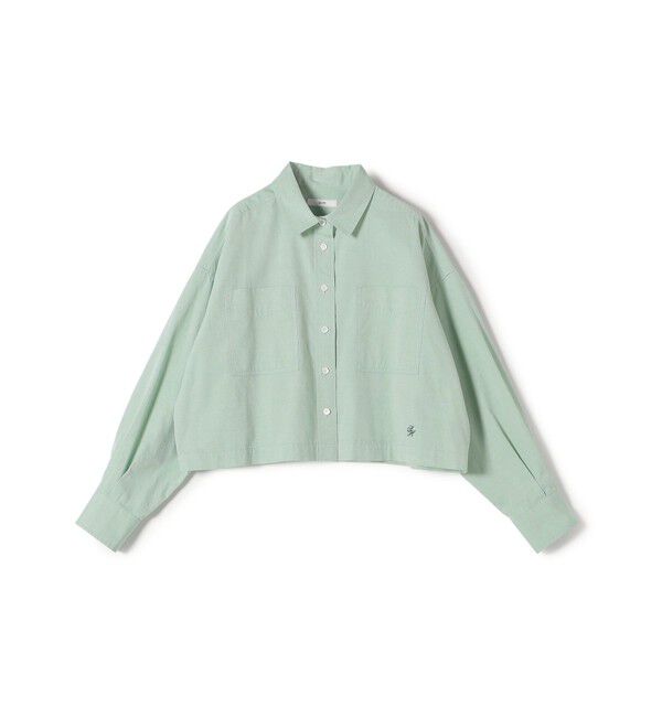 SHIPS for women「〈洗濯機可能〉ピン オックス 刺繍 クロップド シャツ」|シャツ・ブラウス|