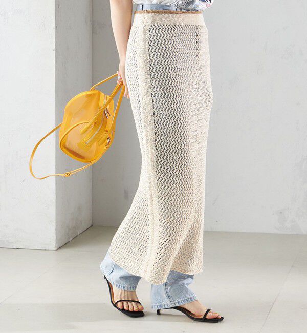 SHIPS for women「LOGAN KNITTING MILLS:〈手洗い可能〉クロシェ スカート」|スカート|