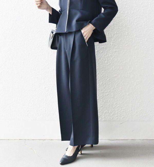 SHIPS any「SHIPS any:〈洗濯機可能〉ダブルクロス クロップド ワイド パンツ ［NAVY BLUE］」|その他|