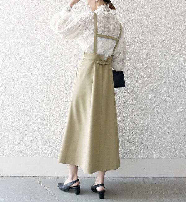 SHIPS any「SHIPS any:〈洗濯機可能〉オックス フレア サスペンダースカート［NAVY BLUE］」|スカート|