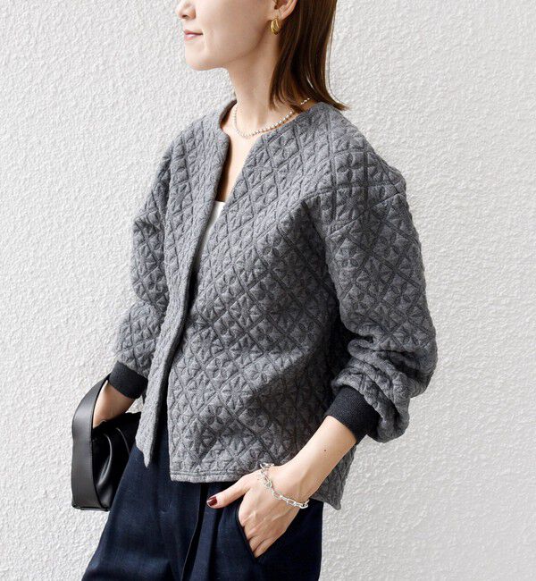 SHIPS for women「【WEB限定】〈手洗い可能〉キルティング ジャカード カーディガン」|カーディガン|