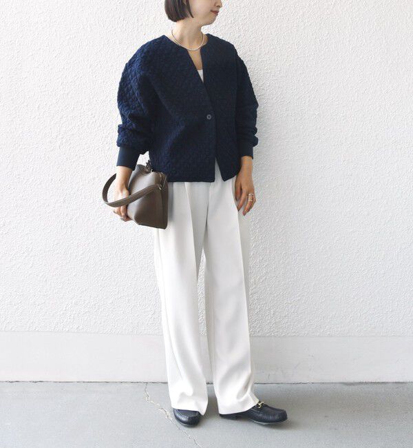 SHIPS for women「【WEB限定】〈手洗い可能〉キルティング ジャカード カーディガン」|カーディガン|