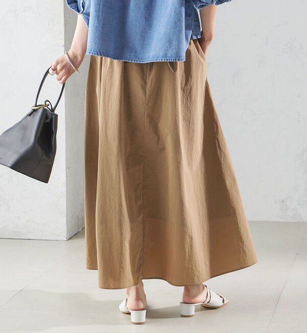 SHIPS for women「〈洗濯機可能〉LIMONTA EAST ビンテージ タフタ ギャザー スカート」|フレア|