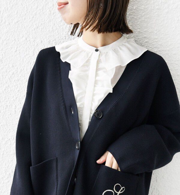 SHIPS for women「〈手洗い可能〉エアリー フロント フリル デザイン ブラウス」|シャツ・ブラウス|ホワイト