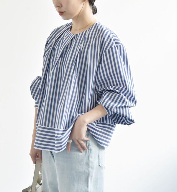 quaranciel「quaranciel:〈洗濯機可能〉REPREVE タック フレア シャツ ブラウス」|シャツ・ブラウス|