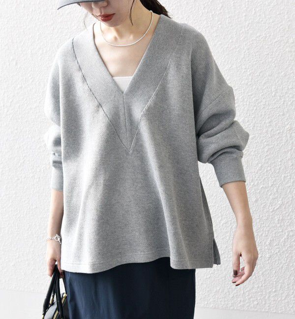 SHIPS any「SHIPS any:〈手洗い可能〉サカリバ 深Vネック ルーズ プルオーバー」|プルオーバー|