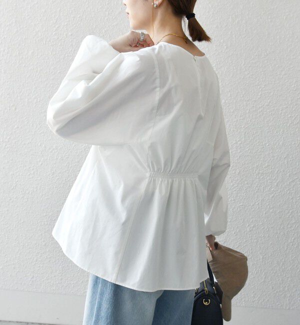 SHIPS any「SHIPS any:〈洗濯機可能〉REPREVE ギャザー パフシャツ ブラウス」|シャツ・ブラウス|