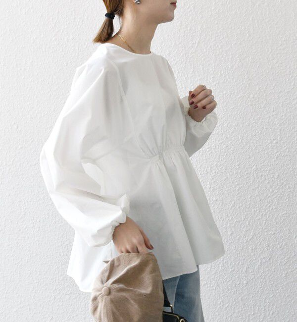 SHIPS any「SHIPS any:〈洗濯機可能〉REPREVE ギャザー パフシャツ ブラウス」|シャツ・ブラウス|