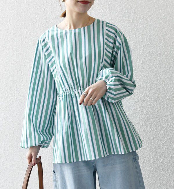 SHIPS any「SHIPS any:〈洗濯機可能〉REPREVE ギャザー パフシャツ ブラウス」|シャツ・ブラウス|