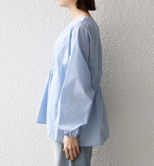 SHIPS any「SHIPS any:〈洗濯機可能〉REPREVE ギャザー パフシャツ ブラウス」|シャツ・ブラウス|