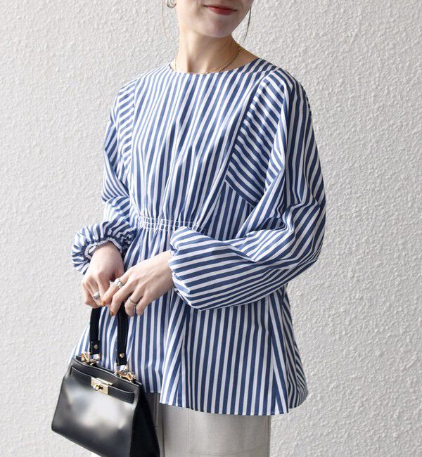 SHIPS any「SHIPS any:〈洗濯機可能〉REPREVE ギャザー パフシャツ ブラウス」|シャツ・ブラウス|