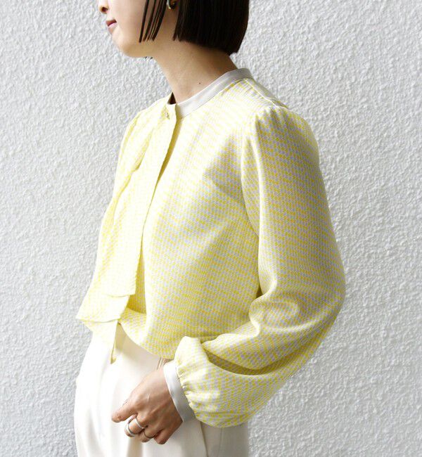 SHIPS for women「〈手洗い可能〉ボウタイ 幾何 プリント 長袖 ブラウス」|シャツ・ブラウス|