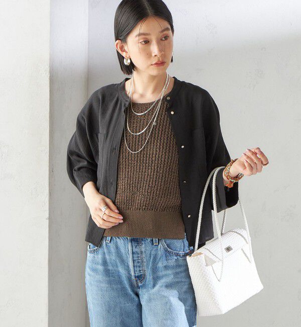 SHIPS for women「〈手洗い可能〉ペーパー ポリエステル ノースリーブ プルオーバー」|ベスト・ジレ|