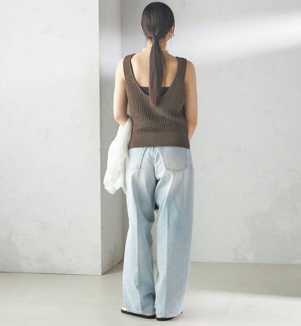 SHIPS for women「〈手洗い可能〉ペーパー ポリエステル ノースリーブ プルオーバー」|ベスト・ジレ|