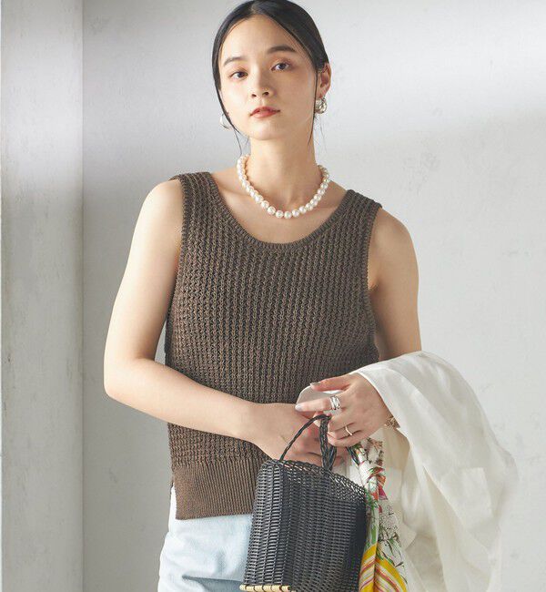SHIPS for women「〈手洗い可能〉ペーパー ポリエステル ノースリーブ プルオーバー」|ベスト・ジレ|