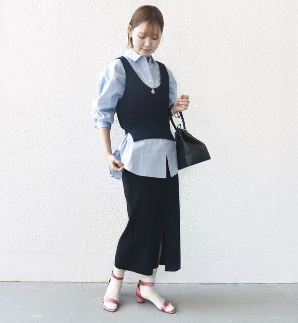 SHIPS for women「〈手洗い可能〉ペーパー ポリエステル ノースリーブ プルオーバー」|ベスト・ジレ|