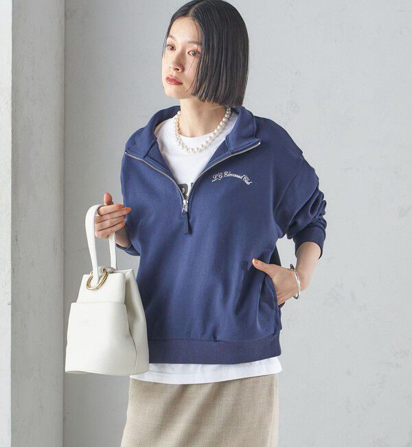 SHIPS for women「【SHIPS別注】LOGAN KNITTING MILLS: ハーフ ジップ プルオーバー」|スウェット・ジャージ|