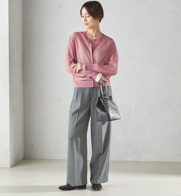 SHIPS for women「〈手洗い可能〉イタリーヤーン ラメ ショート カーディガン」|カーディガン|