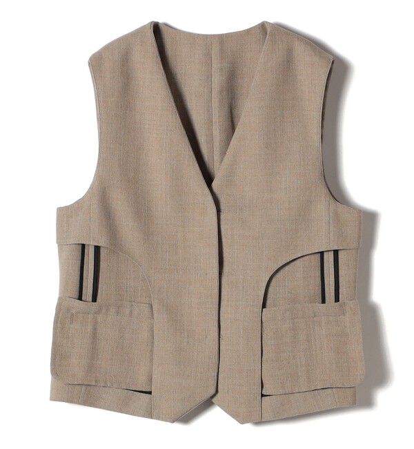 SHIPS for women「〈手洗い可能〉Asami 麻調合繊 ショート ジレ」|ベスト・ジレ|